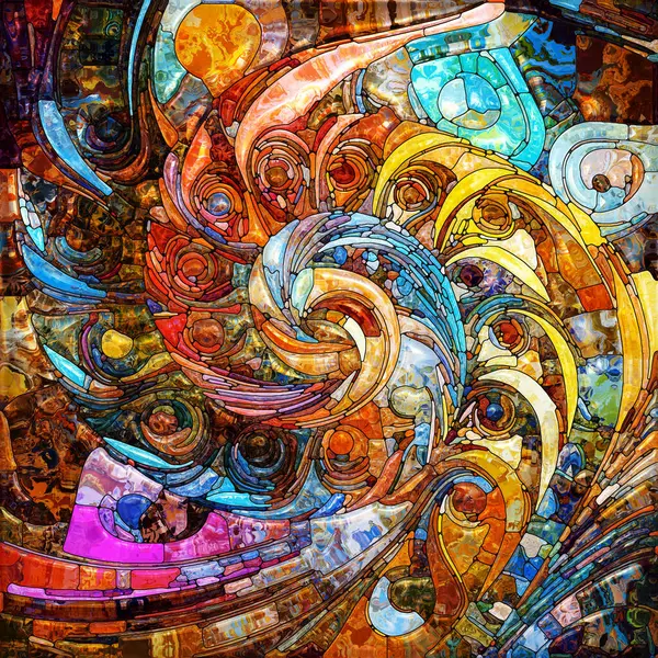 Shimmering Glass series. Backdrop composed of saturated refracted glass patterns on the subject of sensory enchantment, light perception, imagination and creativity.