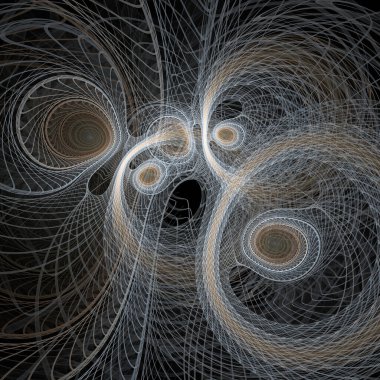 Kuantum Dinamik serisi. Modern bilim ve araştırma konularındaki girdap, bükülme, etkileşim ve dalga desenlerinin arka plan bileşimi.