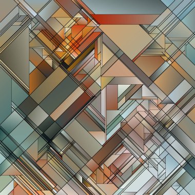 Kapatılmış Renk serisi. Tasarım, renk teorisi, görsel sanat, kompozisyon ve renk algısının birliği konusunda soyut geometrik formlarla birleşen gradyanların renkli etkileşimi.