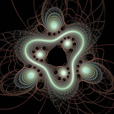 Kuantum Dinamik serisi. Modern bilim ve araştırma konularında dalga titreşimleri ve dinamik yayılma şablonu.