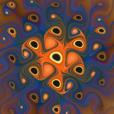 Fraktal Girdap serisi. Organik geometri, matematik, fraktal tasarım, bilim ve görselleştirme konularındaki kozmik ve mikroskobik alanların sanatsal bir yorumlaması.