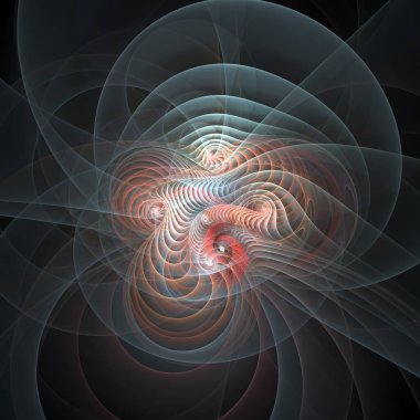 Kuantum Dinamik serisi. Modern bilim ve araştırma konularında dalgalanan frekans dalgalarının arkaplanı.