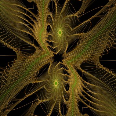 Dalga Fonksiyonu serisi. Popüler bilim, eğitim ve araştırma konularında girdap, bükme ve etkileşim dalgalarından oluşan bir tasarım..