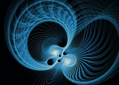 Fraktal iplikler serisi. Bilim, tasarım, geometrik görselleştirme, fraktal geometri, kaos teorisi ve sanat konularındaki parlak eğrilerin dinamik yakınsaması.