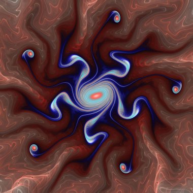 Fraktal girdap serisi. Fraktal geometri, kaos teorisi, sanat, bilim, tasarım ve akış görselleştirmesi konularındaki dinamik ve karmaşık yapıların kapsamlı bir görselleştirmesi.