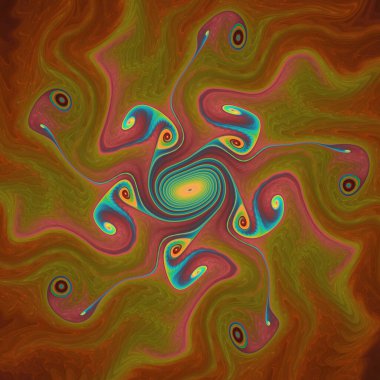 Fraktal akış serisi. Kaos teorisi, sanat, akış görselleştirme, fraktal geometri, bilim ve tasarım konularındaki sürekli hareketin ve değişimin güçlü soyut bir görüntüsü.