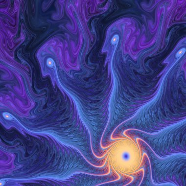 Fraktal Geometri serisi. Görselleştirme, organik geometri, matematik, fraktal tasarım ve bilim konularındaki derin uzaysal dalgalanmaların canlı bir gösterimi.