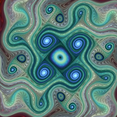 Fraktal akış serisi. Kaos teorisi, sanat, akış görselleştirme, fraktal geometri, bilim ve tasarım konularındaki sürekli hareketin ve değişimin güçlü soyut bir görüntüsü.