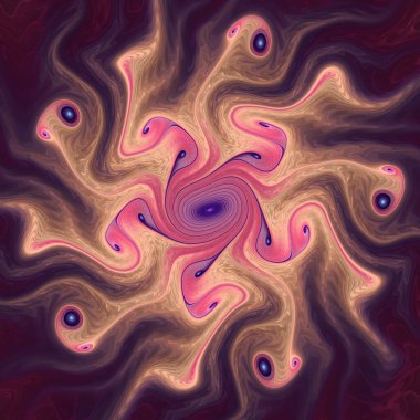 Fraktal Girdap serisi. Doğanın matematik, fraktal tasarım, bilim, görselleştirme ve organik geometri konularındaki iç işleyişini gösteren soyut bir tasarım..