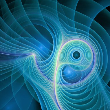 Kuantum Dinamik serisi. Modern bilim ve araştırma konularında dalga titreşimleri ve dinamik yayılma şablonu.