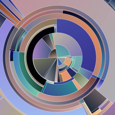 Renkli Tekerlek serisi. Bilim, sanat, veri görselleştirme, renk teorisi ve konsept tasarımı konularındaki eş merkezli renk eğimleriyle dinamik düzenleme.