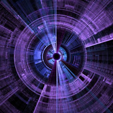 Merkezi Geometri serisi. Fraktal tasarım, görselleştirme, bilim, matematik ve radyal geometri konularında parlayan merkezi tasarımın soyutlanması.