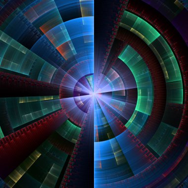 Radyal simetri serisi. Matematik, görselleştirme, radyal geometri, bilim ve fraktal tasarım konularında detaylı bir dijital disk düzenleme.