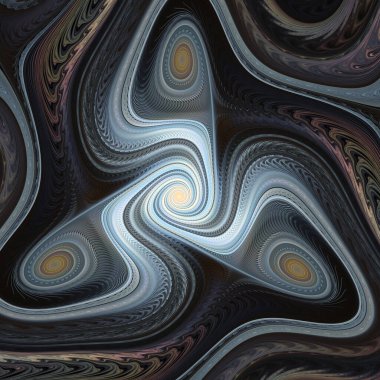 Fraktal Girdap serisi. Bilim, görselleştirme, organik geometri, matematik ve fraktal tasarım konularındaki soyut organik büyümenin dijital olarak oluşturulmuş bir görüntüsü..