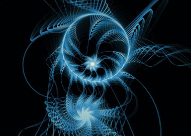 Fraktal patika serisi. Geometrik görselleştirme, fraktal geometri, kaos teorisi, sanat, bilim ve tasarım konularındaki mavi yollar.