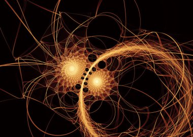 Fractal Paths serisi. Geometri, matematik, fraktal tasarım, bilim ve görselleştirme konularındaki parlak soyut tasarım.