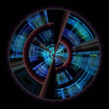 Merkezi Geometri serisi. Bilim, görselleştirme, matematik, fraktal tasarım ve radyal geometri üzerine canlı dairesel bir mandalanın görselleştirilmesi.