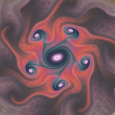 Fraktal akış serisi. Zorlayıcı bir soyut tasarım bilim, akış görselleştirme, fraktal geometri, kaos teorisi, sanat ve tasarım üzerine tefekküre davet ediyor..