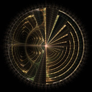 Radyal simetri serisi. Radyal geometri, matematik, görselleştirme, bilim ve fraktal tasarım konularında karmaşık, simetrik fraktal bir disk tasarla.