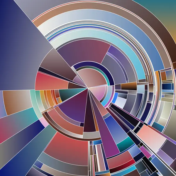 Çarkıfelek serisi. Görselleştirme, bilim, konsept tasarım, sanat ve renk teorisi konularında gradyan dolu bölümlerle segmentli şekillerin karmaşık radyal simetrisi.