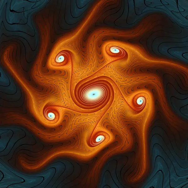 Fraktal akış serisi. Bilim, akış görselleştirme, fraktal geometri, kaos teorisi, sanat ve tasarım konularındaki temel enerjinin ilgi çekici bir vizyonu..