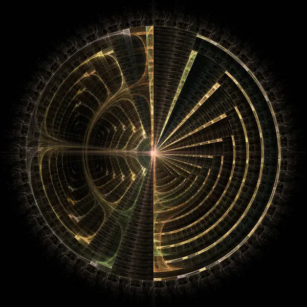 Radyal simetri serisi. Radyal geometri, matematik, görselleştirme, bilim ve fraktal tasarım konularında karmaşık, simetrik fraktal bir disk tasarla.