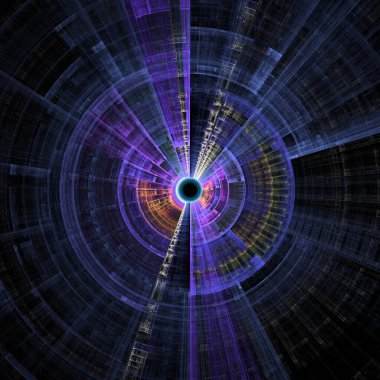 Merkezi Geometri serisi. Fraktal tasarım, görselleştirme, bilim, matematik ve radyal geometri konularında parlayan merkezi tasarımın soyutlanması.