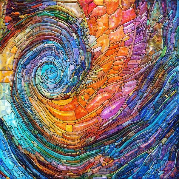 Shimmering Glass series. Background composition of saturated refracted glass patterns on the subject of sensory enchantment, light perception, imagination and creativity.