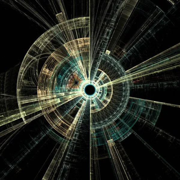 Merkezi Geometri serisi. Radyal geometri, bilim, fraktal tasarım, matematik ve görselleştirme konularındaki canlı dairesel mandalanın görselleştirilmesi.