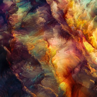 Dokunsal Dokular serisi. Yaratıcılık, hayal gücü ve tasarım konularındaki dokulu renklerden yapılmış tasarım. İnsan bağlantıları koptuğunda, dokuların sesleri gelişir..