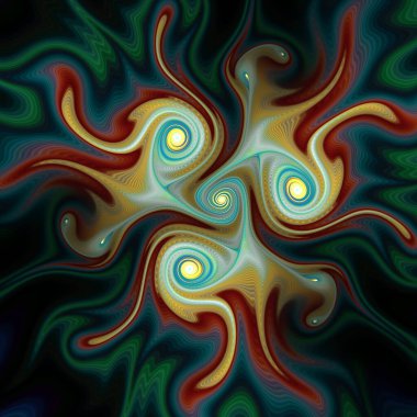 Fraktal akış serisi. Kaos teorisi, sanat, akış görselleştirme, fraktal geometri, bilim ve tasarım konularındaki derin uzay enerjilerinin canlı bir yorumu.