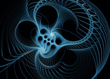 Fractal Paths serisi. Fraktal tasarım, bilim, görselleştirme, geometri ve matematik konularında aydınlatılmış zarif ağ.
