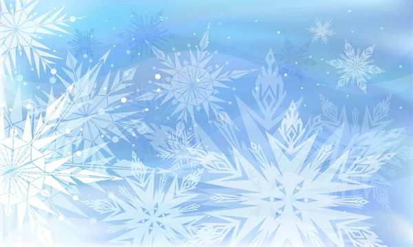 Zimní Vektor Krásné Modré Pozadí Sněhové Vločky — Stockový vektor
