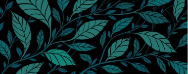 Yaprak ve dallardan oluşan güzel bir pankart