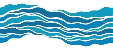 Kusursuz güzel dalgalar. Vektör mavi deniz deseni. Biçimlendirilmiş tasarım...