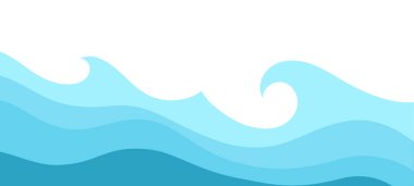 Beyaz arkaplanda soyut mavi çizim. Vektör deseni. Sanat eseri süsü. Su Dalgası Logosu soyut tasarımı