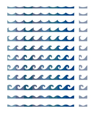 Düz grafik şeklinde kusursuz dalga deseni. Okyanus ve deniz dalgalarından esinlenilmiş soyut akış çizgileri. Arkaplan, kumaş baskıları, ambalaj, duvar kağıtları ve yüzey tasarımı için ideal. 