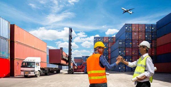 Nave Carico Container Esportazione Importazioni Logistiche — Foto Stock