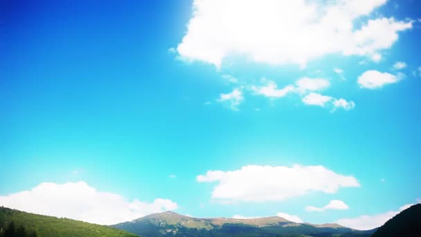 森林中的群山和多云的天空 — 图库视频影像