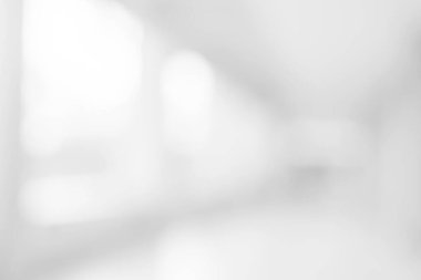 Modern beyaz ofis binasının boş koridoru ya da cam giriş kapısı olan hastane odası arka planı, parlak bir odada koridor, boş bir spa.