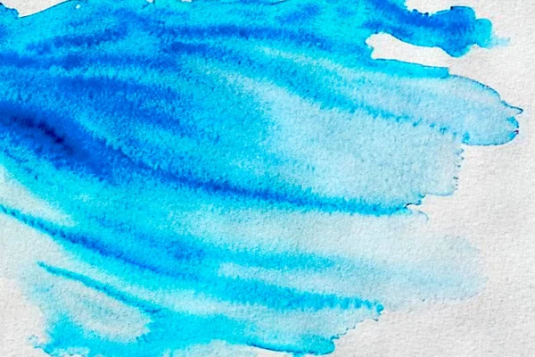 Aquarel Borstel Textuur Achtergrond Blauwe Kleur Vlek Verf Vlek Plons — Stockfoto