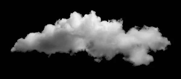 Grandi Nuvole Bianche Isolate Sfondo Nero Larghe Orizzonti — Foto Stock