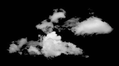 Büyük beyaz bulutlar. Kabarık beyaz bulut desenli kara gökyüzünde izole edilmiş bir bulut. Kara gökyüzü arka planı, bulutlu, beyaz ve siyah, yatay