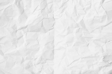 Buruşuk ve pürüzlü desenli beyaz kağıt yaprak dokusu, herhangi bir desen için boş sayfa materyali