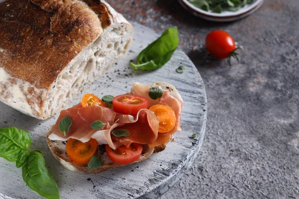 Stock image appetizer lunch bruschetta healthy food