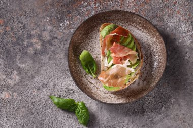 Aperatif öğle yemeği bruschetta sağlıklı yemekler.