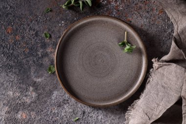 arkaplan ve menü için boş seramik tabak