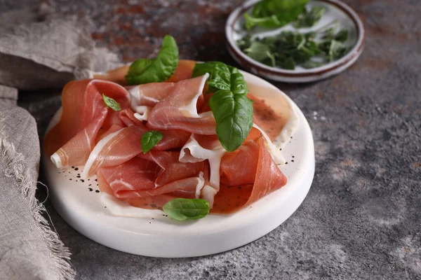 Natural Organic Meat Delicacy Jamon Ham Prosciutto — Stock Photo, Image