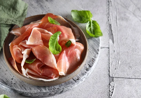 Naturalne Mięso Organiczne Przysmak Jamon Szynka Prosciutto — Zdjęcie stockowe