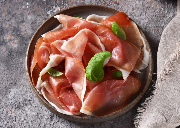 Natural Organic Meat Delicacy Jamon Ham Prosciutto — Stock Photo, Image